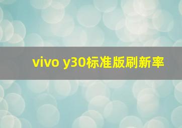 vivo y30标准版刷新率